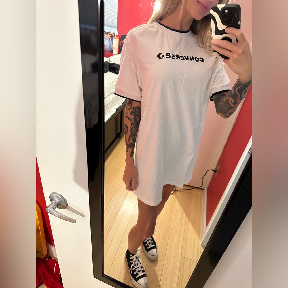 NWOT Converse Wordmark T-Shirt Dress White